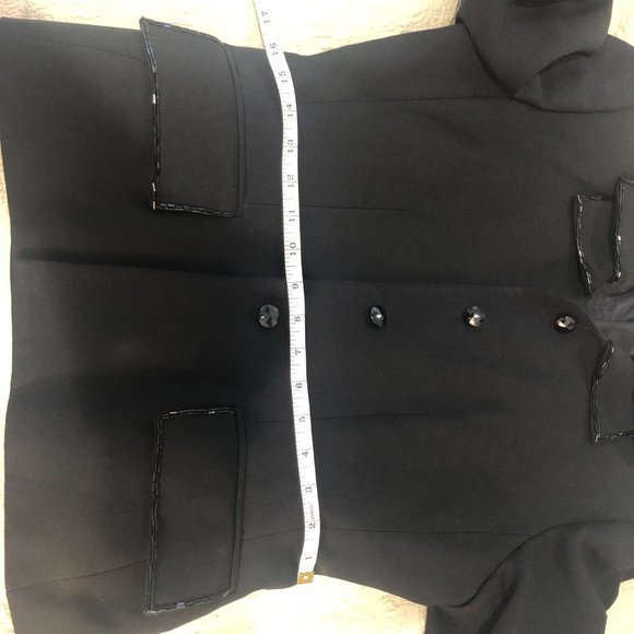 Kasper Jacket Black with Black Sequin Detail Size 8 - Picture 9 of 13